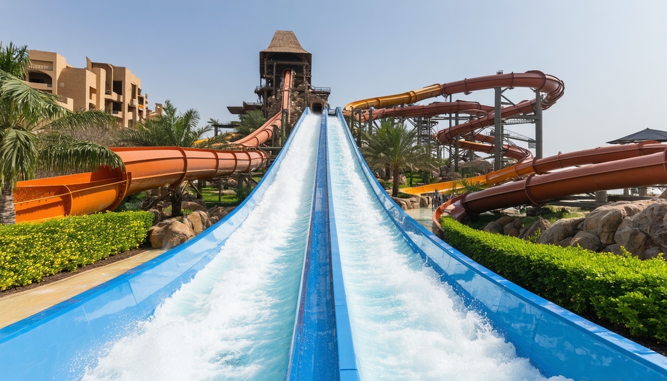 Exciting water slides at Aquaventure World Dubai